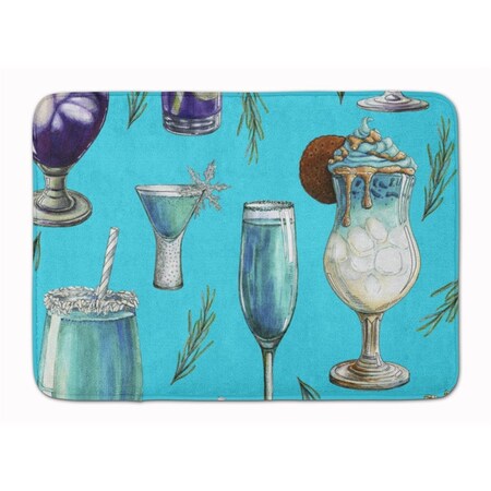 Carolines Treasures Drinks and Cocktails Blue Machine Washable Memory Foam Mat BB5203RUG